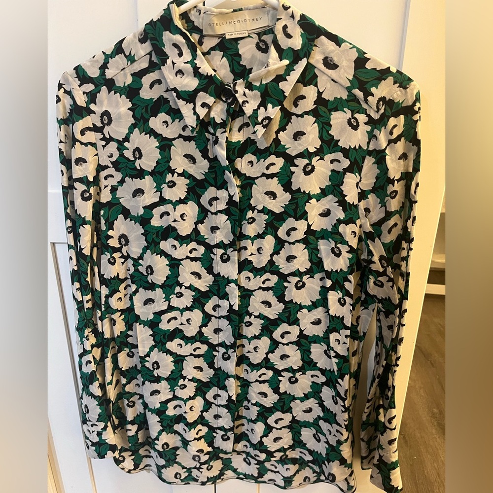Stella McCartney floral silk print dress top blouse rare summer 38 US 4